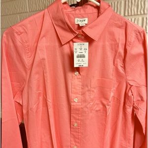 NWT, J Crew 100% cotton, pink blouse